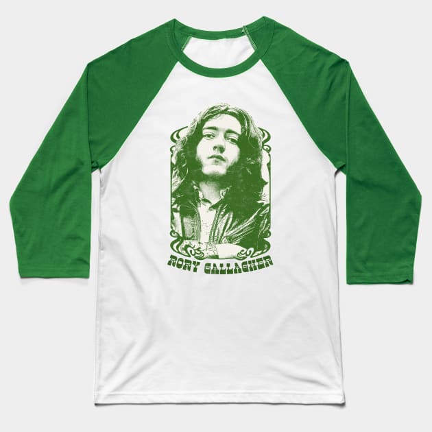 Rory Gallagher / Vintage Look Fanart Design Baseball T-Shirt by DankFutura